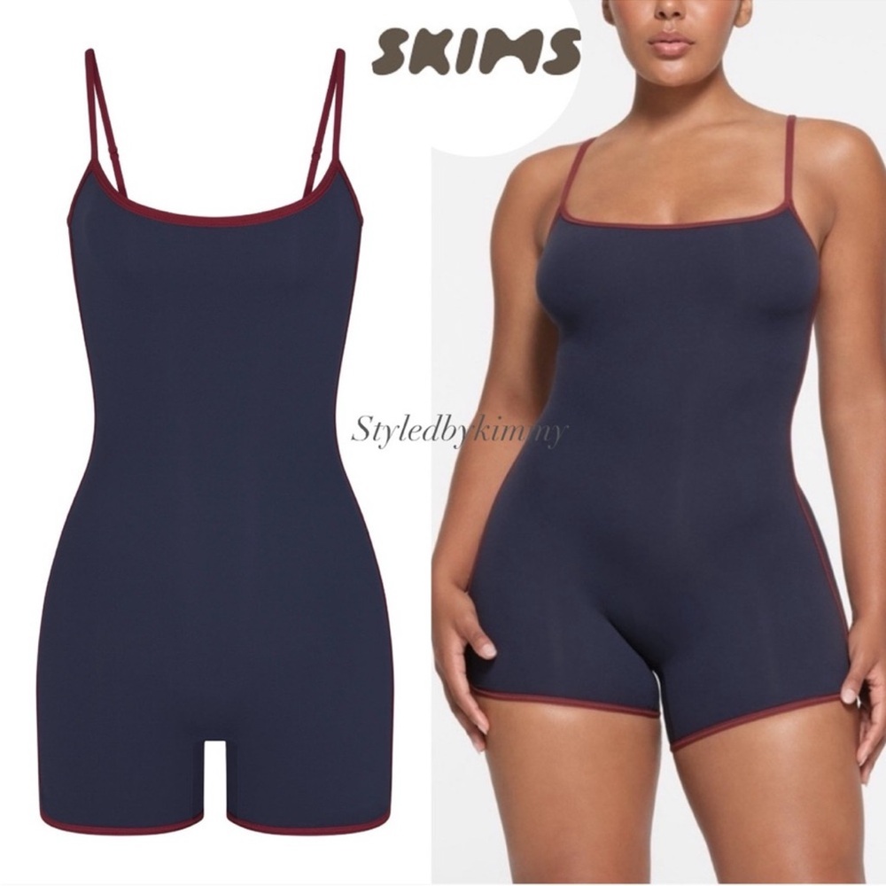 ISO Skims Navy Bodysuit with Red Trim SIZE S OR XS